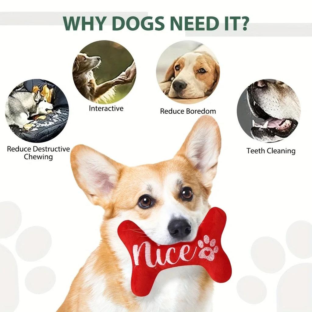 Interactive Dog Joint Sound Puppy Toys Bone For Small Resistant Squeak Dogs Indestructible Dog Plush Chewing Toy Pet Bite Toys