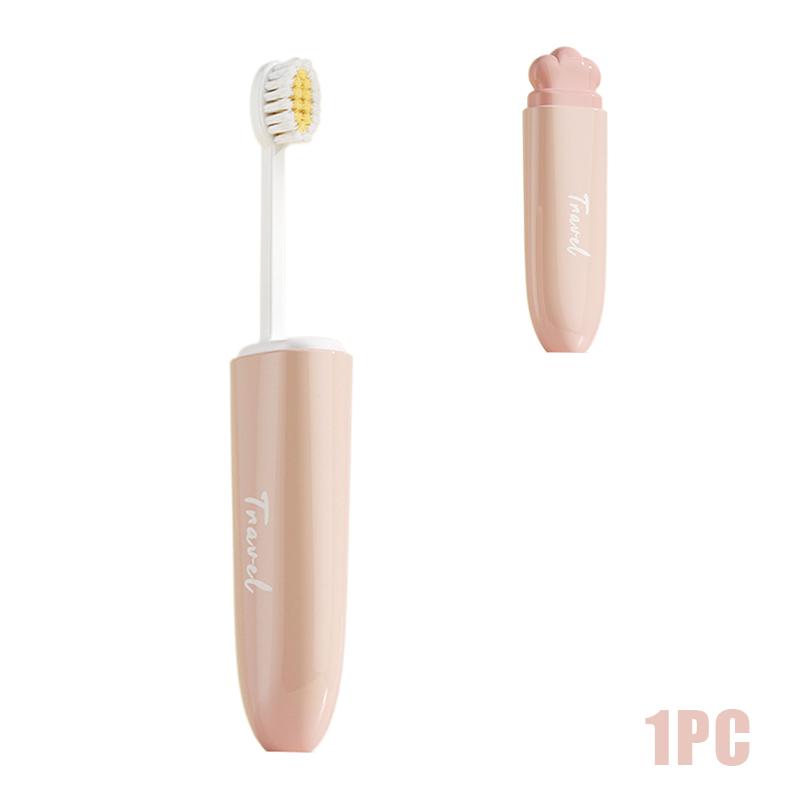 2 In1 Mini Travel Toothbrush Foldable Portable Small Dental Brush Space-saving Soft Tooth Brush Adult Toothbrush