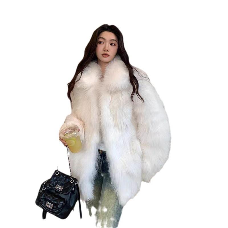Jacket new fashion temperament trend winter thickened women's warm imitation fox fur coat