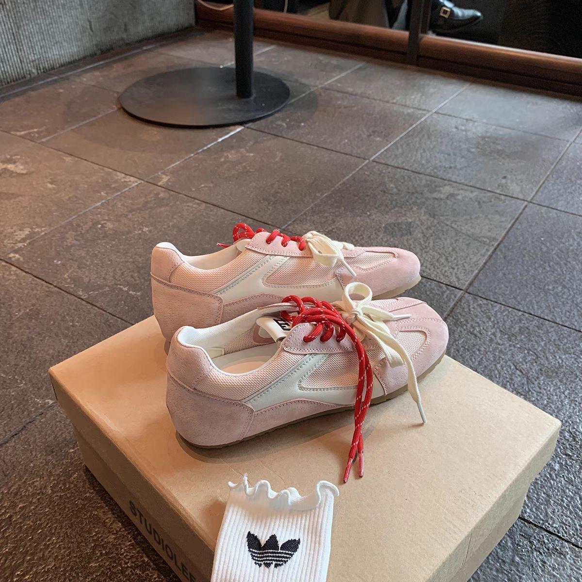 

Версия из коровьей кожи~ Виноградная мама 5 см увеличение внутренней высоты ретро шнурки мандаринки сетка универсальные немецкие тренировочные туфли женская повседневная спортивная обувь 40