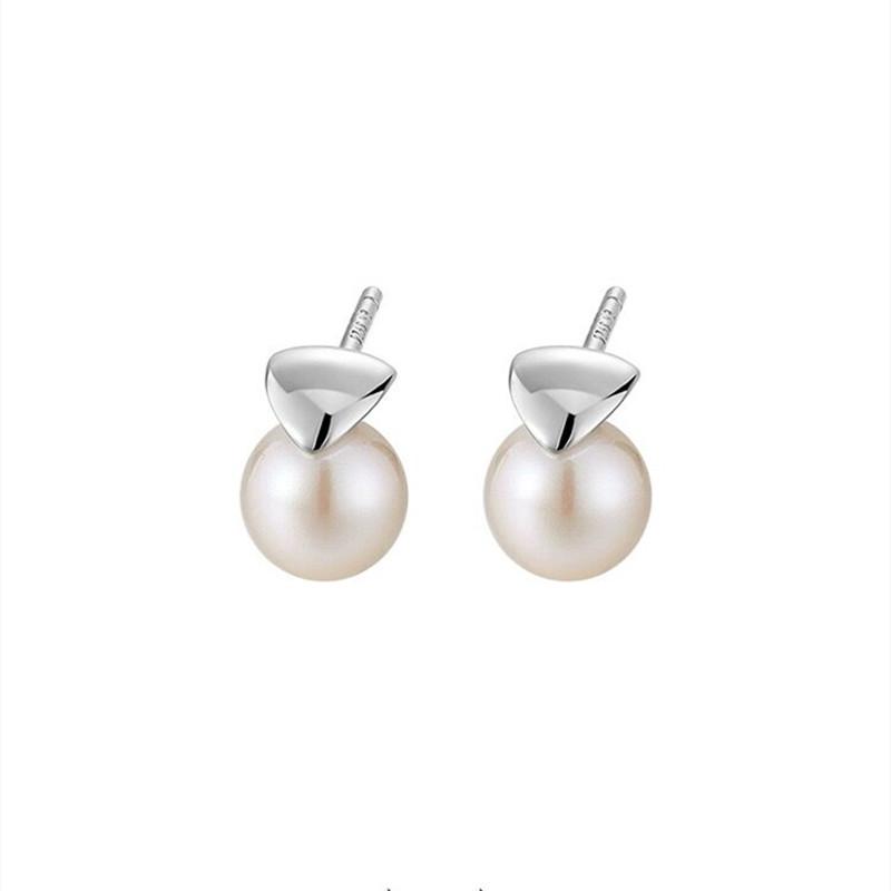 Hypoallergene S925 Sterling Silber Nadel Weißkupfer Shi Jia Perlen Ohrstecker für Damen