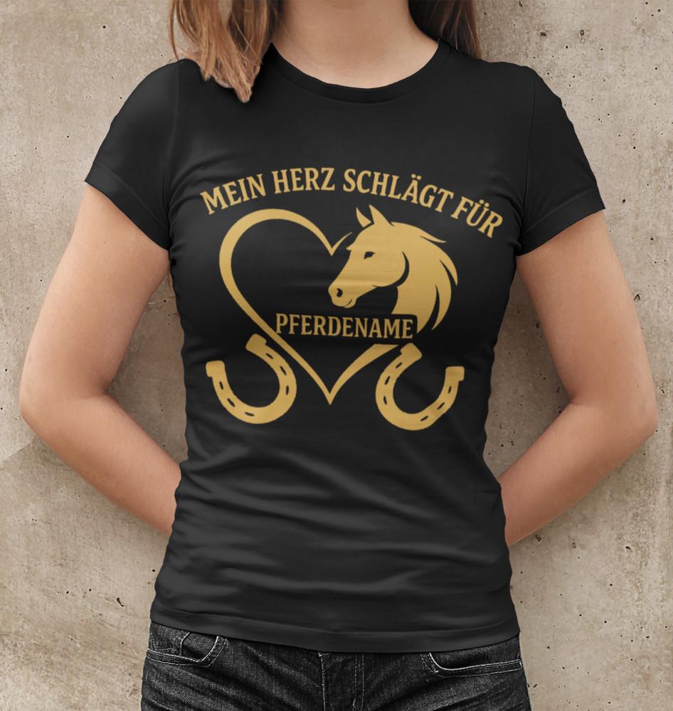 

Personalisiertes Pferde liebhaber Geschenk Pferdename Bio Damen Shirt Baumwolle L