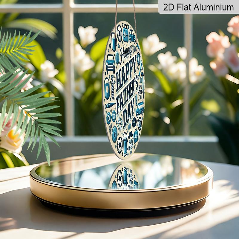 2D Flat - 1pc 2D Flat Print Metal Aluminum Sign 2D 1pc1 Charming Blue Tool Pattern Wall Art Decoration - 7.87 Inch Round Father'S Day Happy Sign, 2D