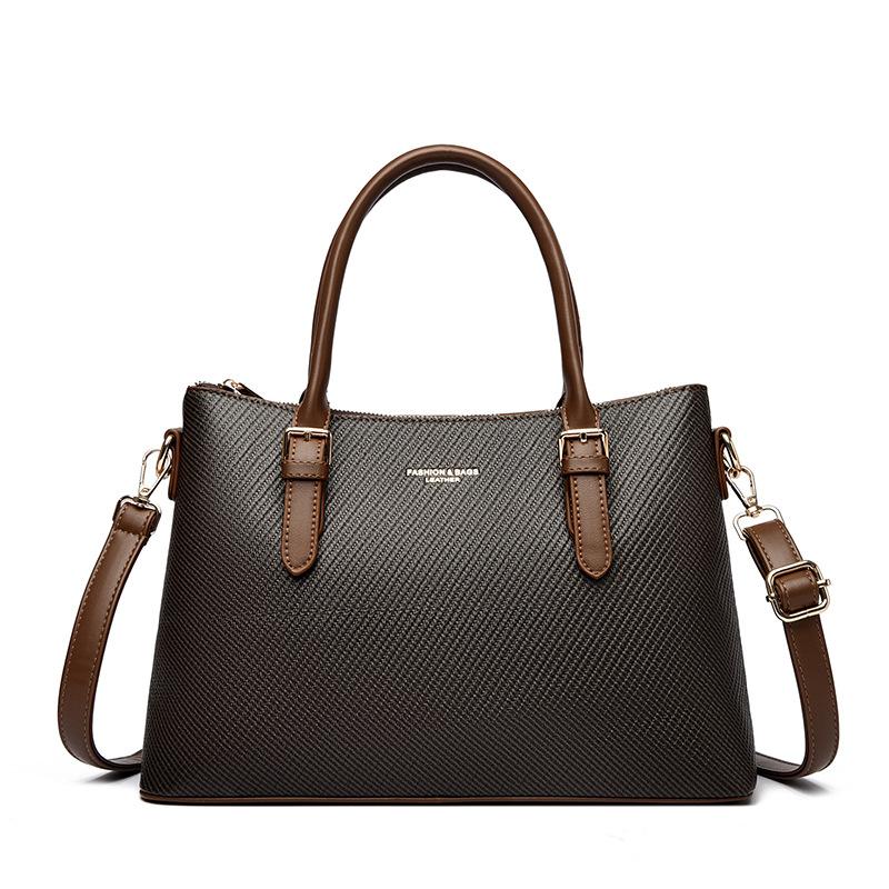 Handbag Fashion Contrasting Women's Bag Simple Large Capacity Commuting Tote Bag Temperament Middle-aged Mother Bag