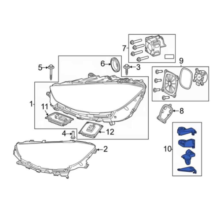Mercedes-Benz Klasa S W223 (2021-2023) Zestaw naprawczy reflektorów (2238208304, 2238208404)