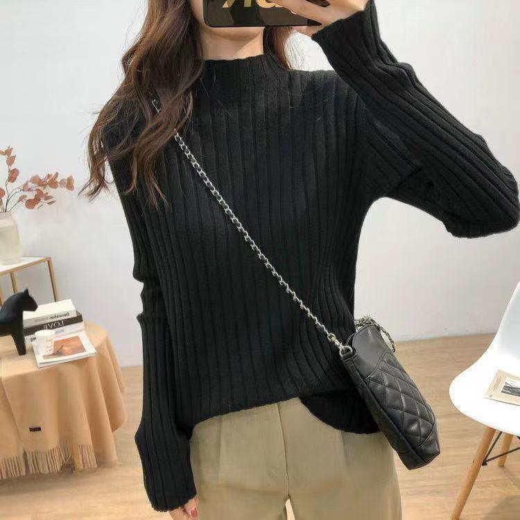 Turtleneck Pullovers Basic Sweaters Women Autumn Winter Primer Shirt Long Sleeve Short Slim-fit Tight Jumper Tops Solid