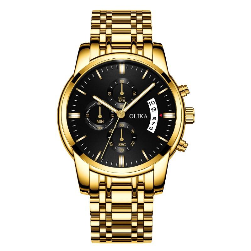 Topmarke Neue Uhr Wasserdicht Leuchtende Quarzuhr Echte Drei-Augen Sechs-Zeiger Kalender Herren Armbanduhr