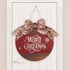 Bow Door Hanging Ornaments Elk Christmas Door Decoration Cafe Wooden Christmas Pendant  Doorway