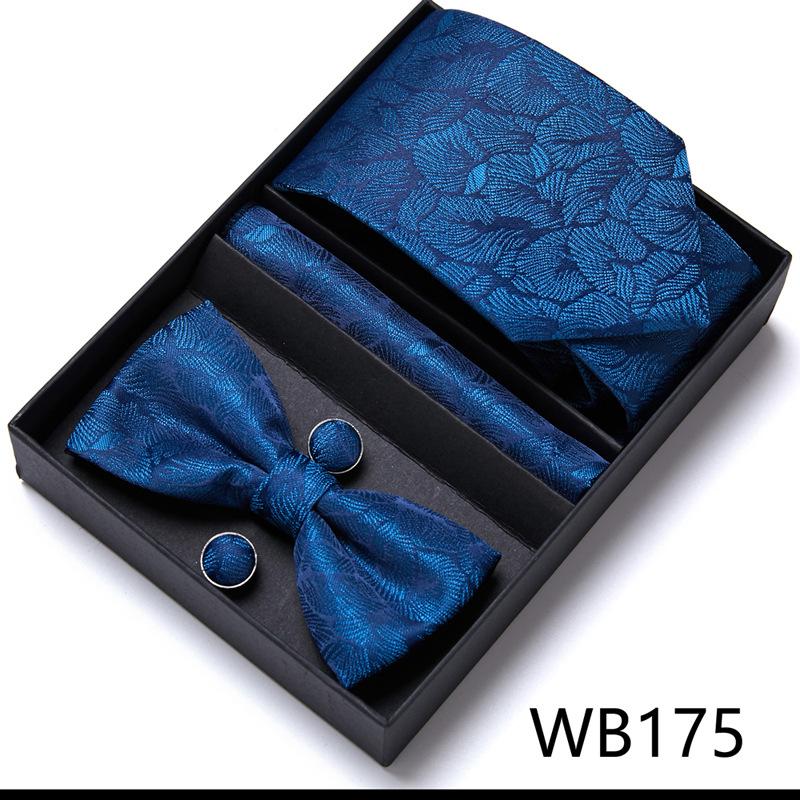 Conjunto de Corbata y Pajarita para Hombre Caja de Regalo Conjunto de 6 Piezas Corbata de Grupo Vestido de Negocios Corbata de Boda