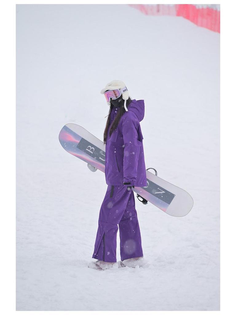Unisex Windproof Waterproof Insulated Ski Jacket with Hood