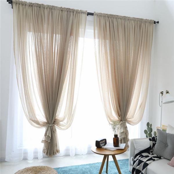 2026 New Solid White Tulle Sheer Curtains for Living Room Decoration Curtains for The Room Bedroom Kitchen Curtains 20 Colors