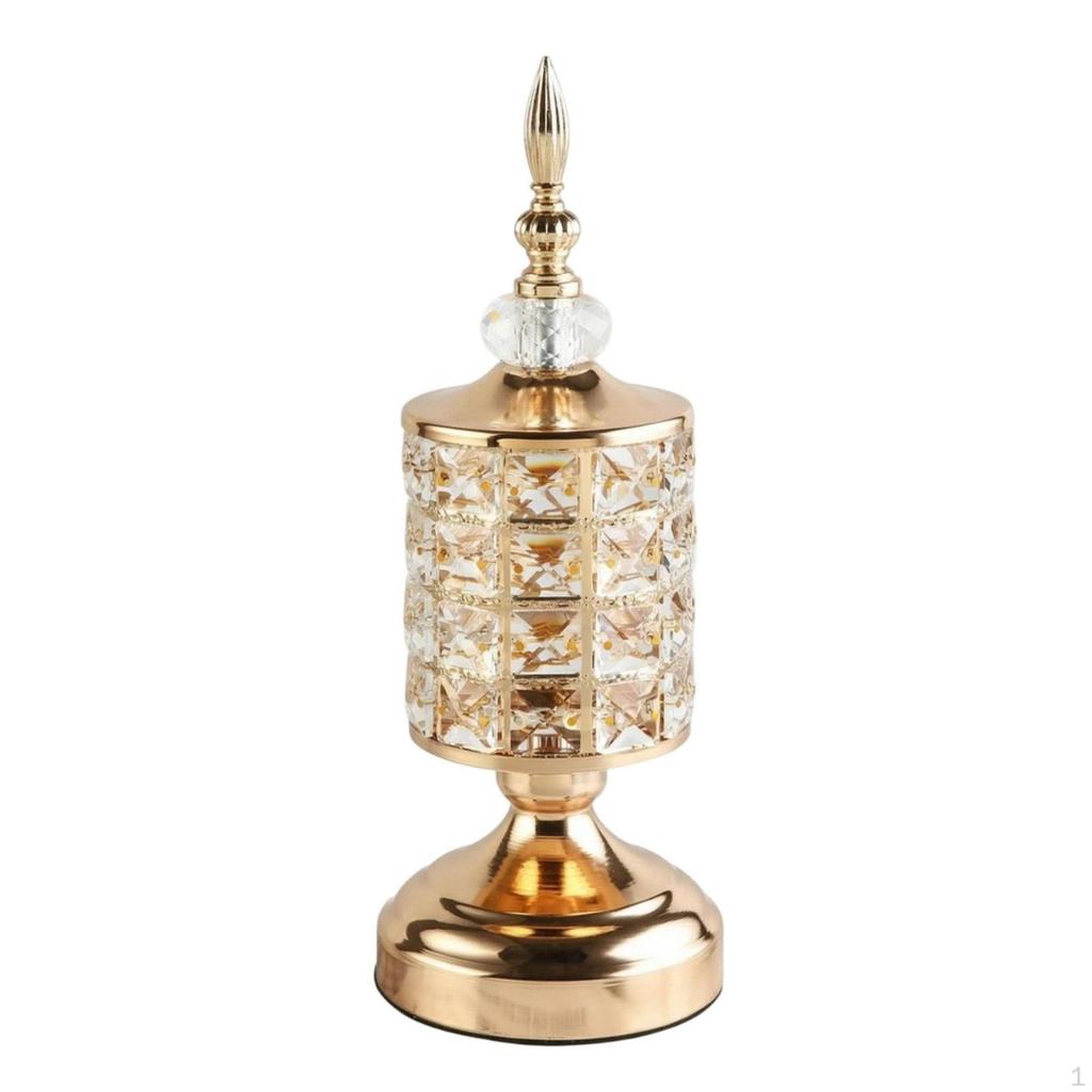 Decorative EuropeanStyle Candle Holder | Tone Metal with Crystal Elements, Sculptural