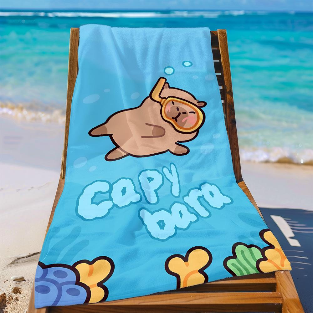 Leichtes, strapazierfähiges Capybara-Strandtuch, perfekt für Strandausflüge, Schwimmbäder, Yoga, Reisen