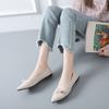 Fashion Shoes for Women Slip-on Pearl Low Heel Elegant Pointed Toe Woman Flats Stylish Lastest Genuine Mark Offer Korean Style Promotion
