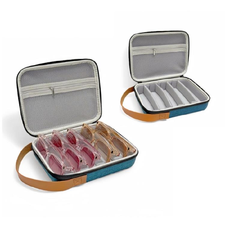 Compact Eyeglasses Travel Organizers 5 Pocket EVA Pouch Portable Glasses Bag Protective Eyeglasses Travel Case