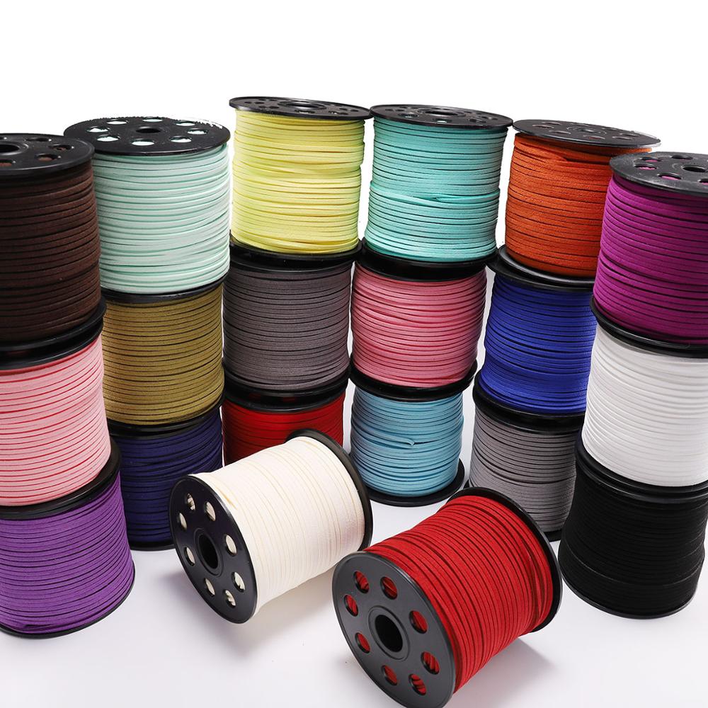 5/10/20m 2.5*1.2mm 1Rope Flat Faux Suede Braided Cord Velvet Leather Handmade String For DIY Jewelry Making Needlework Supplies
