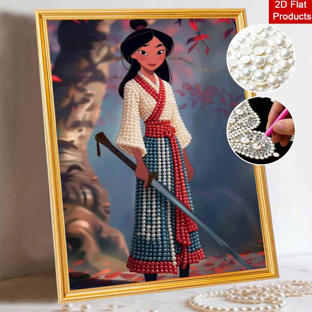 Disney Pearl Painting Anime Mulan Art Kit Adult Beginner Home Wall Decor Special Shape