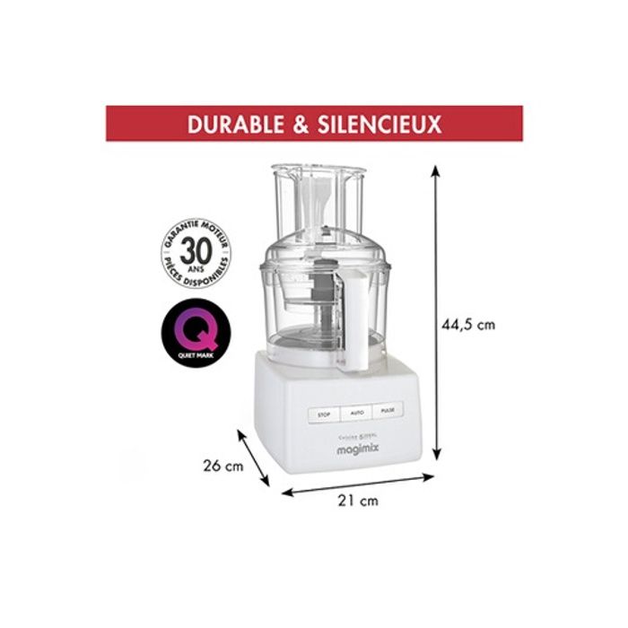 Robot multifonction magimix 18590f cs5200xl - blanc - 3,6l - 1100w - accessoires inclus