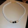 French round long multi-layer pearl ingot necklace temperament collarbone chain sweater chain necklace jewelry women