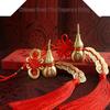 Copper Gourd Pendant with Chinese Emperor Coins, Gold Edges & Knot, Red Tassel for Home Decor