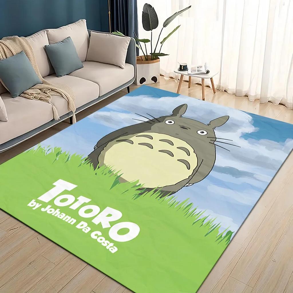 3D T-Totoros Cartoon Area Rug Large,Carpet Rug for Living Room Bedroom Sofa Doormat Decoration,kid Play Non-slip Floor Mat