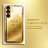 Wealth Gold Bar Metallic Paint Glass Phone Case Suitable for Samsung Galaxy S26 S25 S24 S22 S21 S20 FE/Ultra/Plus Anti Drop
