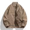 Mens Faux Leather Jacket Loose Fit Stand Collar Fall Casual Outerwear American Style Trendy Coat