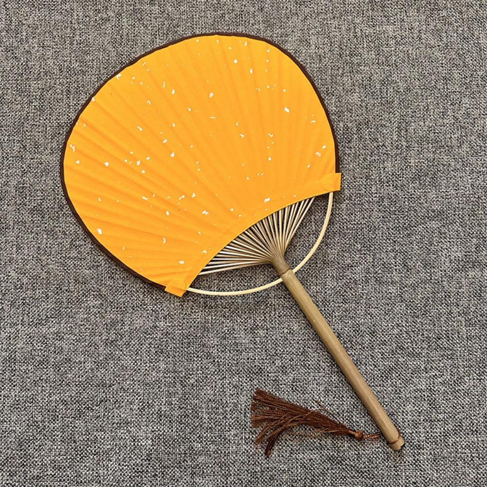 Exquisite Vintage Hand Painted Fan with Tassels Paper Blank Hand Fan Bamboo Handle Chinese Style DIY Fan Dance