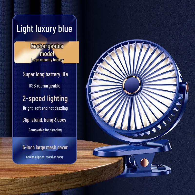 Mini USB Rechargeable Clip-On Desktop Fan for Dorms and Home