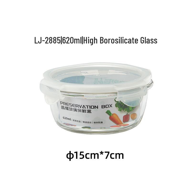 Longshida Borosilicate Glass Bento Box with Compartments – Airtight and Fresh-Keeping for Meals and Fruit.