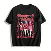 Valentine's Day Anime Girl Print Top Sweet Cool Heart Pattern Casual Short Sleeve T-shirt for Women Pure Cotton T-shirt