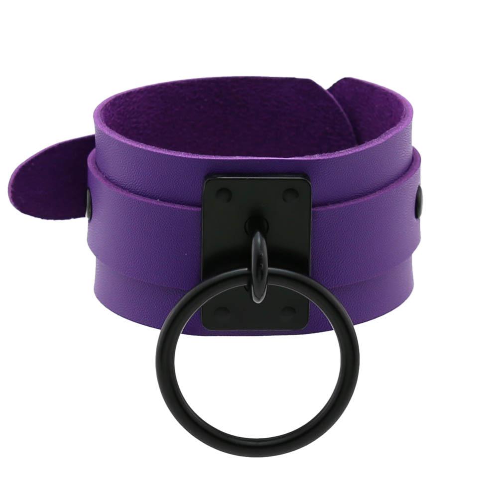 Purple Goth Bracelets For Women Punk Boho Emo Spike Rivets Pu Leather Charm Bracelet Cuff Bangles Festival Jewelry Party Gifts