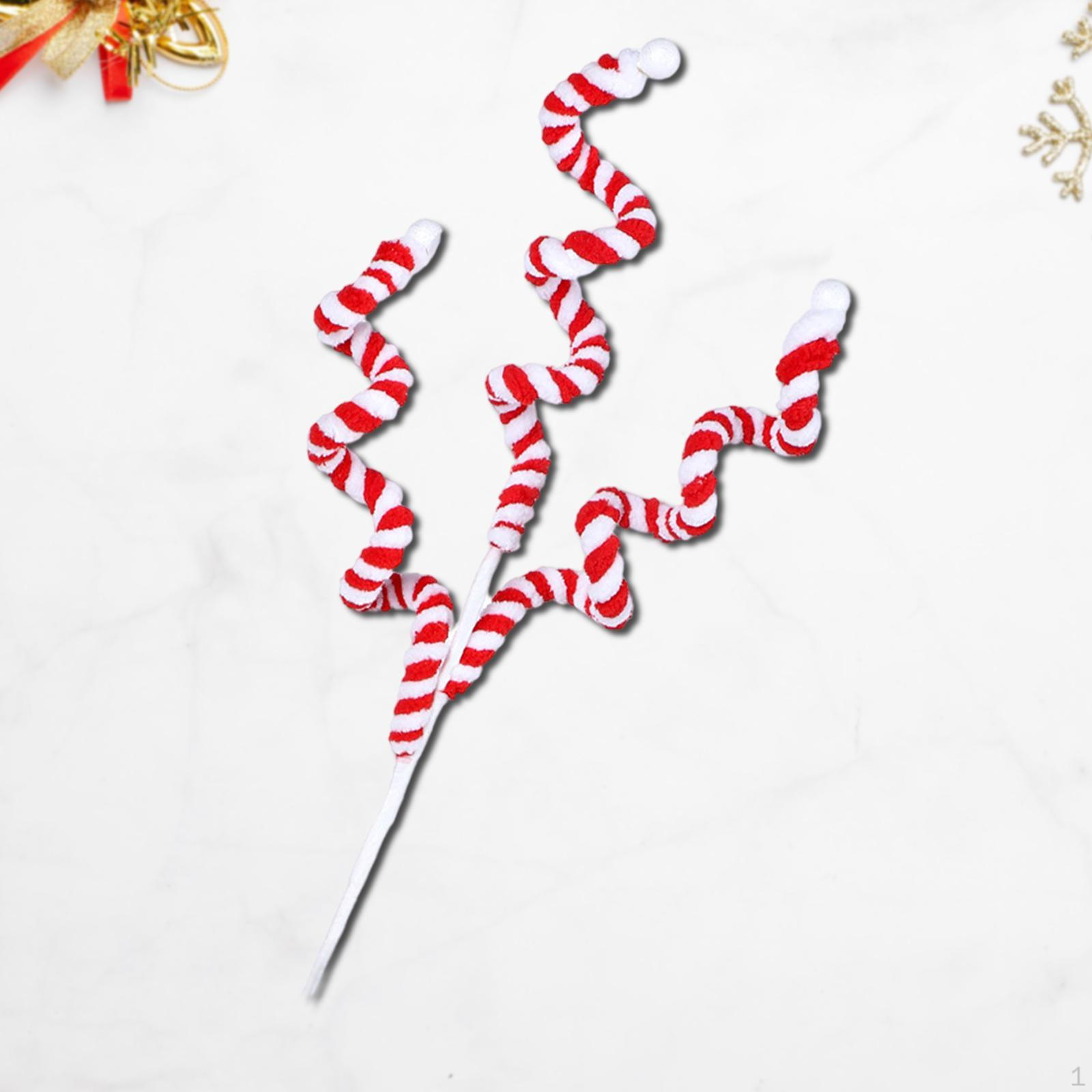 

Леденец Керли Пик Украшение для Рождественской Елки Декоративные Пики Рождественский Топпер Red White