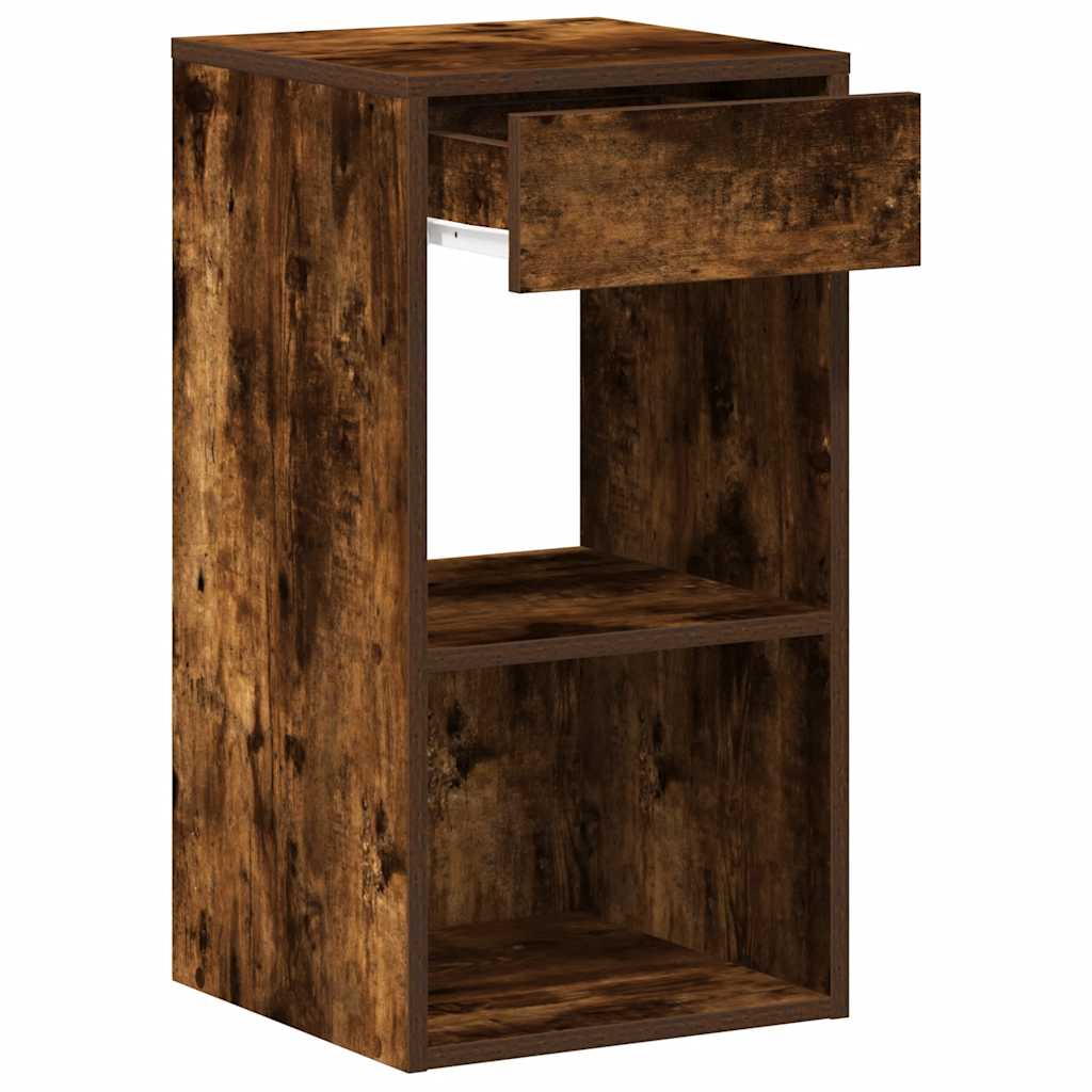 Nightstand with Drawer Smoked Oak 35 X 34 X 66.5 Cm