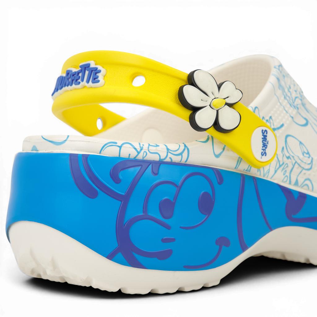 Puffi x Crocs Zoccolo Classico con Plateau Puffetta Scarpe da Ginnastica da Donna Bianco Blu 210822-90H