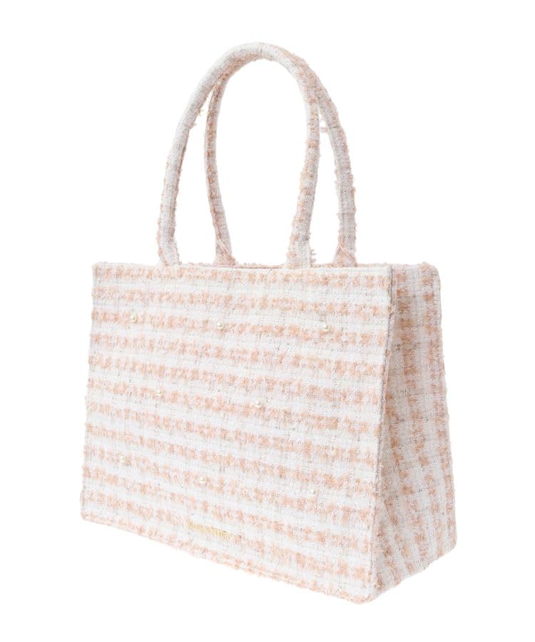 Maison de FLEUR Tweed Square Tote M Bag, Beige, 8A43F0J3300