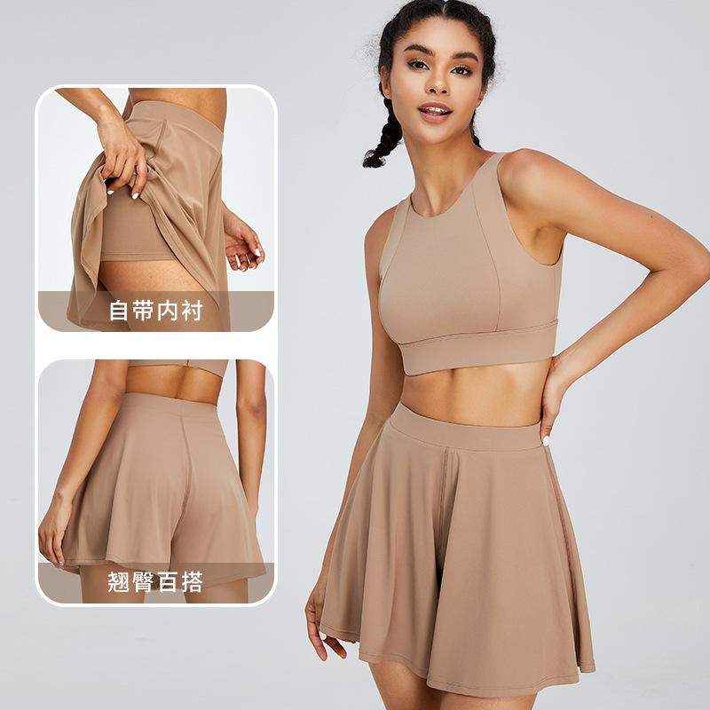 2025 new running sports fitness shorts women's anti-light tennis quick-drying high-waisted nude yoga shorts