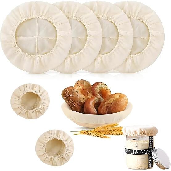 Bread Proofing Basket Cloth Liners, 3 Pcs 10 Inch Round Bread Proofing Cover, Reble Sourdough Bread Baking Supplies-Proofing Linen Cloth for