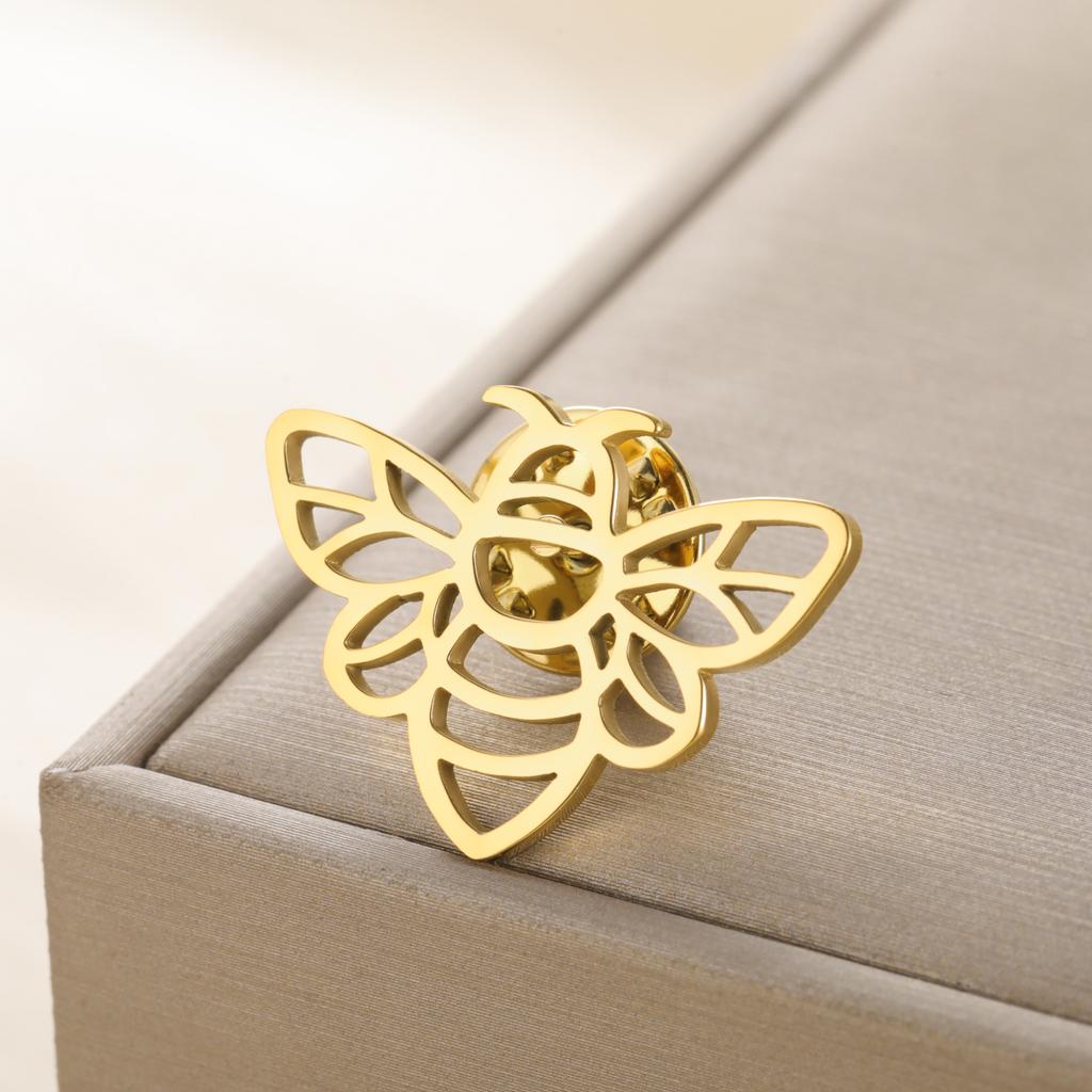 Stainless Steel Cute Honeybee Brooch Pins for Women Cute Insect Bee Suit Collar Badges Jewelry Birthday Gift New In 2026