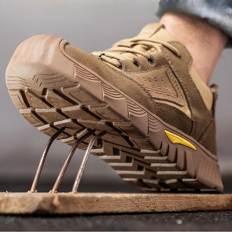 Herren Sicherheitsstiefel Schweißer Anti-Smash Arbeitsschuhe Unzerstörliches Sicherheitsschuhwerk Männlich Stahlkappe Sicherheits-Sneakers