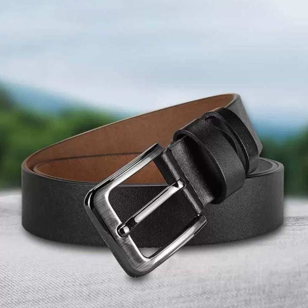 Zinc Zinc Alloy PU Leather Belt Texture Jeans Waistband Classic Men Wide Belt  Gifts