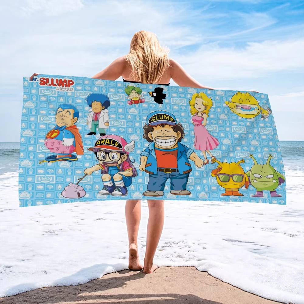 Dr S-Slump A-Arale-Chan Beach Towel Colorful Bath Towels For Girl Microfiber Quick Dry Custom Sand Free Beach Yoga Spa Gym Pool