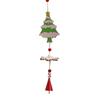Christmas Style Decoration Wooden Xmas Tree Bell Hanging Pendant Ornament Handmade DIY Wood Crafts Kids Gift Party Decor