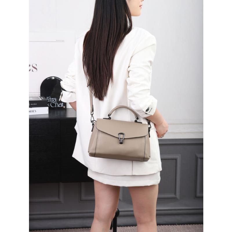 Leather Bag Women's New Handbag Women's Work Commuting Niche High-end Cowhide Messenger Bag Women