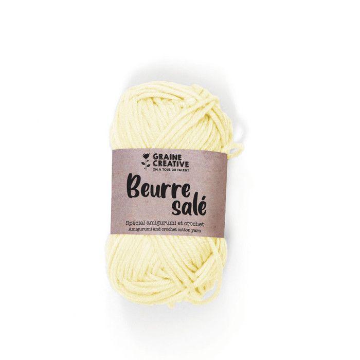Fil de coton Amigurumi Jaune clair Beurre salé