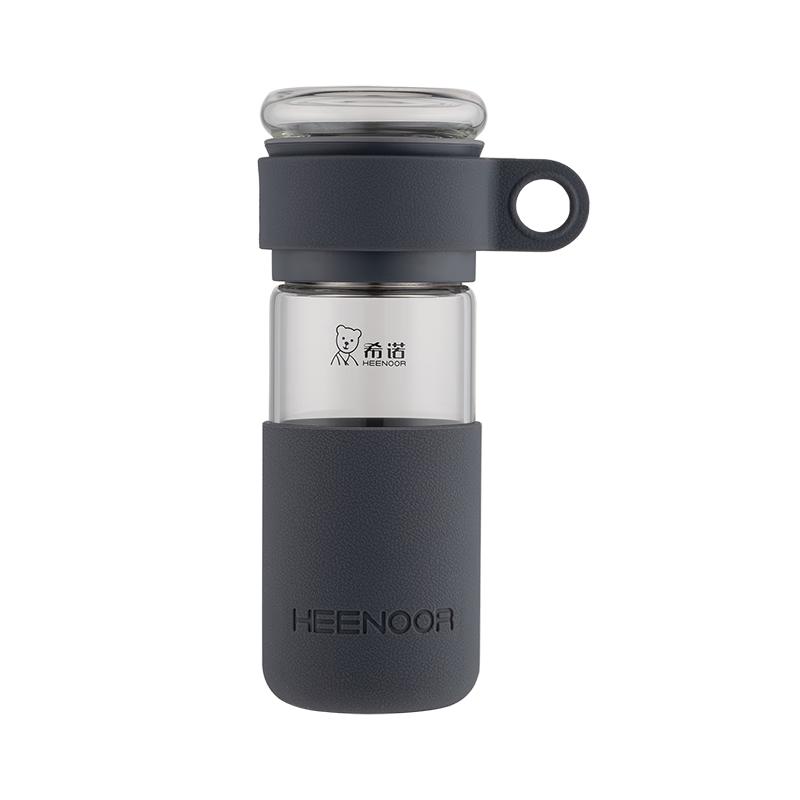 Heenoor Portable Tea Infuser Glass Water Bottle