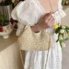 Trendig Vävväska i Halm för Kvinnor Mode Axelväska Mångvägs Crossbody Strandväska för Sommar Utomhus Bröllopsfest Ny