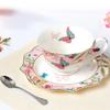 Romantic European Coffee Cup Saucer Set, Creative Ceramic Cup, Advanced Valentine Flower Tea Teacup Gift, Porcelain Drinkware