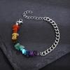 Adjustable Stainless Steel Bracelet Colorful Stone Beads Bracelet Splicing Bracelet for Unique Style and Fashion Looks