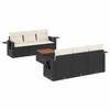 VidaXL Salon de Jardin avec Coussins 7 pcs, Canapés de Terrasse, Ensemble de Meubles de Patio, Mobilier d'Extérieur, Noir 3256784